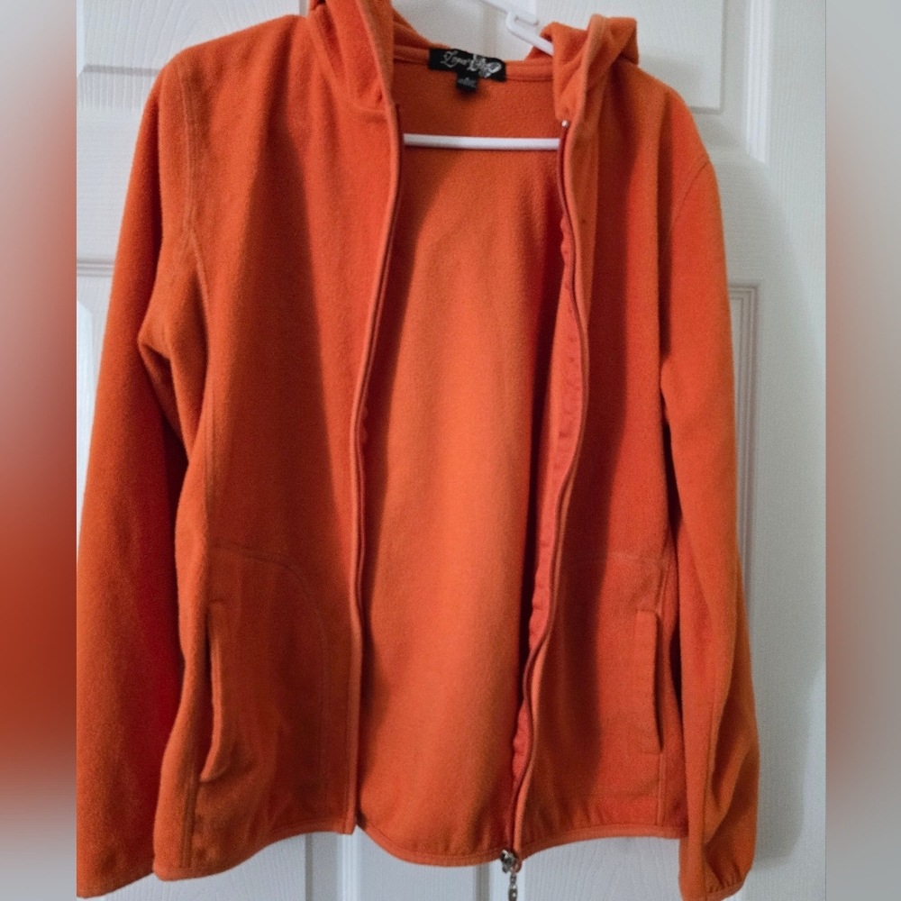 Lena Orange Zip-Up Hoodie